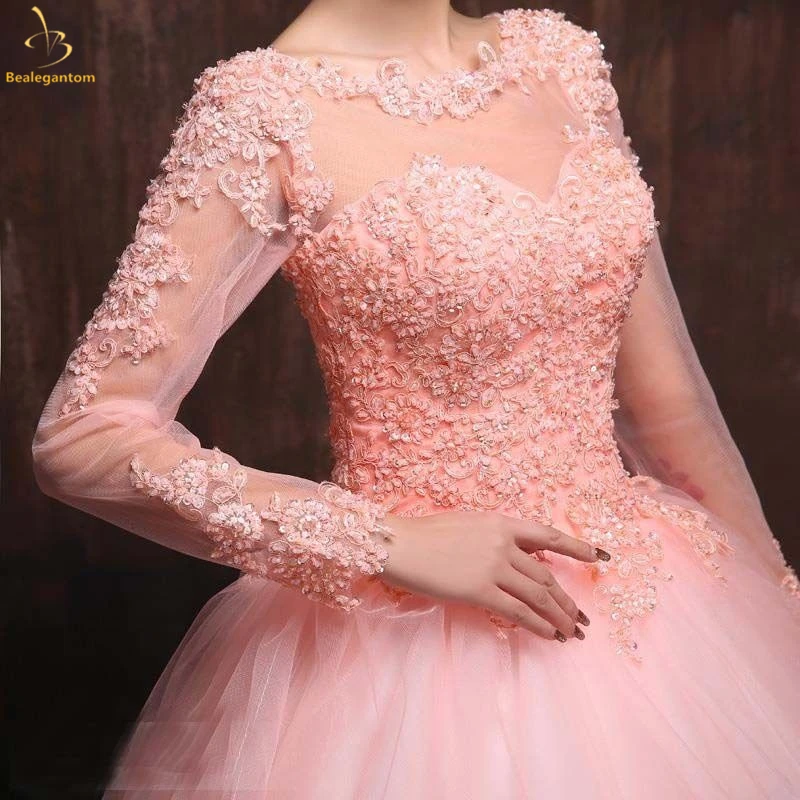 2020 Дешевые Бальные платья Quinceanera с длинным рукавом милое платье на шнуровке 16 15