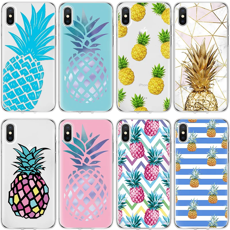 

For iPhone 11 Pro X Xs Max XR 5 SE 6 6S 8 7 Plus For Cover Samsung Galaxy S7 S8 S9 S10 Plus A10 A30 A40 A50 A70 Pineapple Case