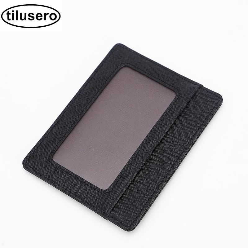 

Black Fashion Unisex Bank Card Package Coin Bag Card Holder Travel Leather Wallets Women Credit Card Holder Cover F045