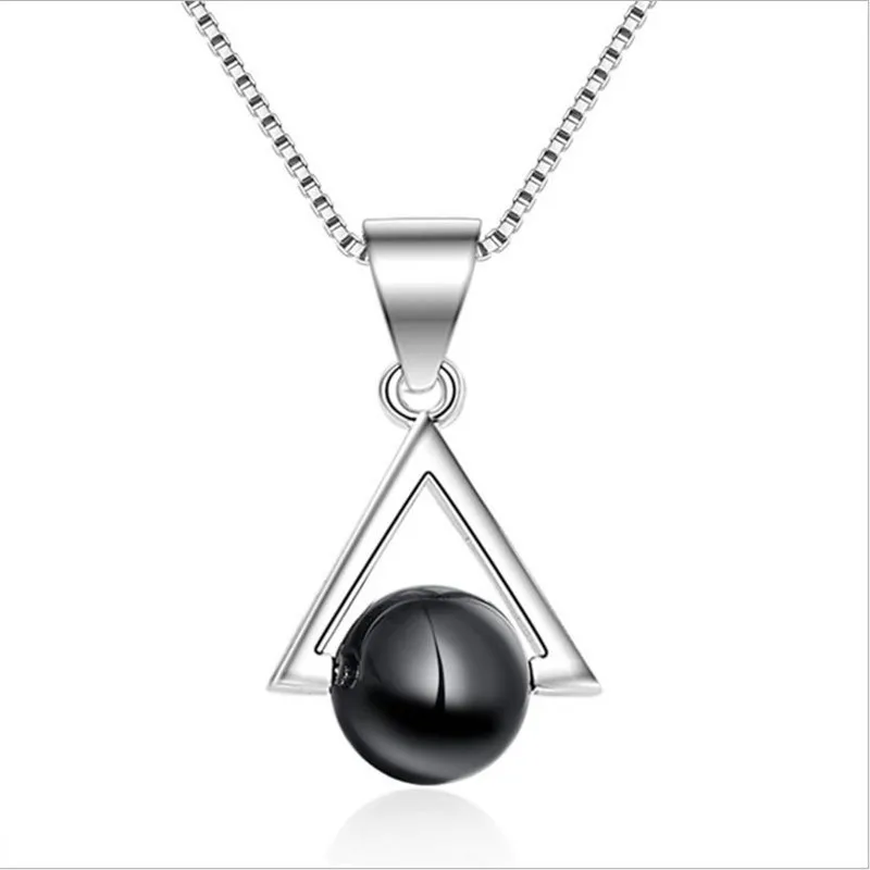 

Everoyal Charm Triangle Black Pendant Necklace Girls Accessories Top Quality Silver 925 Women Necklace Jewelry Big Promotion