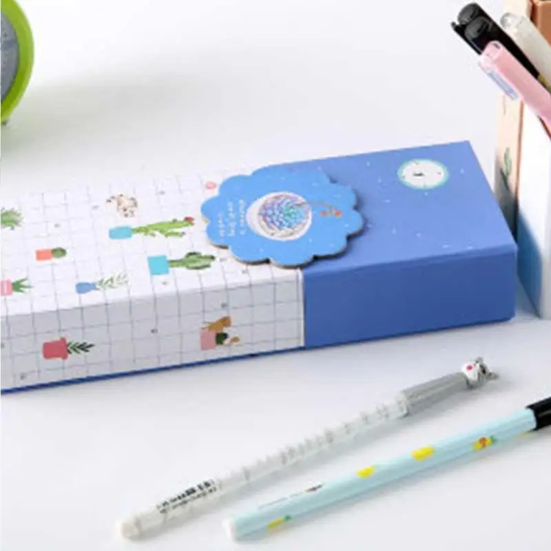 Складной Pencilcase студентов пенал пластик коробка для хранения детей подарок Kawaii