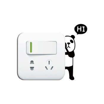 

Panda-8 Cute Cartoon Panda Switch Sticker Cartoon Animal Vinyl Wall Sticker for Kids Room Home Wallpaper