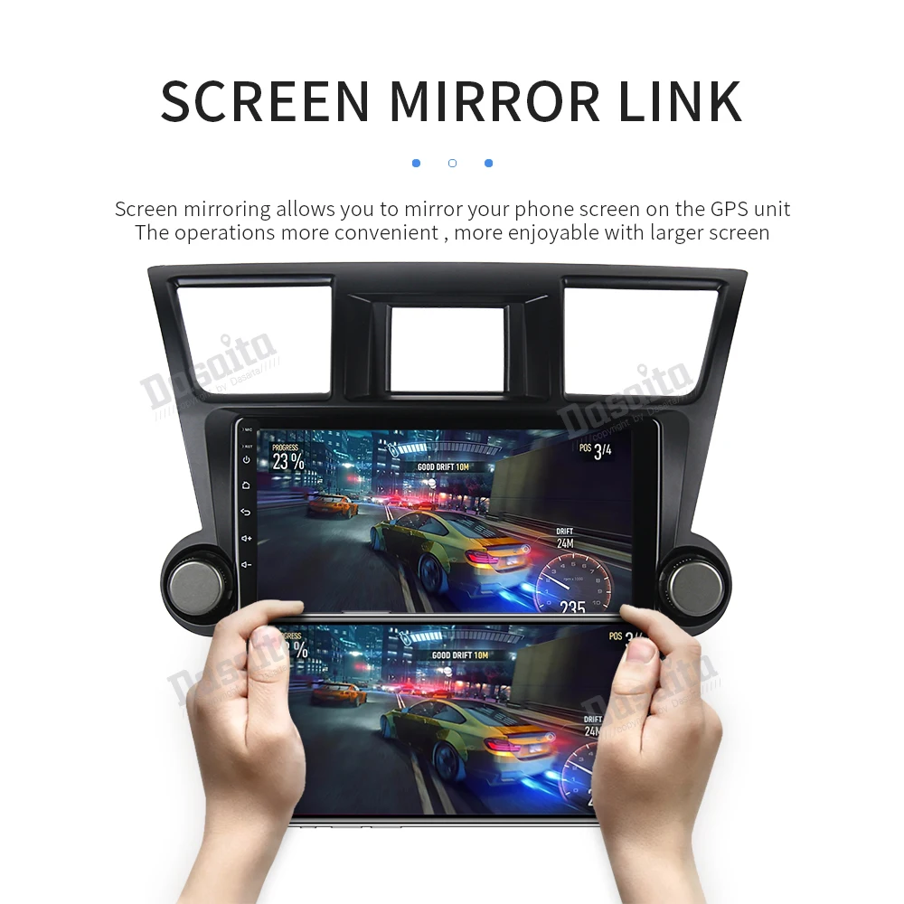 Cheap Dasaita 10.2" IPS Android 9.0 Car Multimedia for Toyota Highlander Radio 2009 2010 2011 2012 Octa Core Navigation GPS BT 4G RAM 15