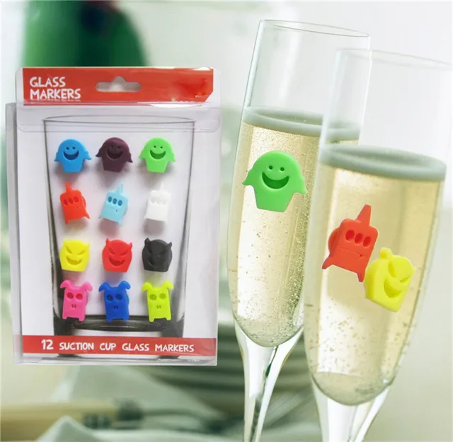 12pcs Suction Cup Silicone Monster Wine Charms Glass Markers - Party &  Holiday Diy Decorations - AliExpress