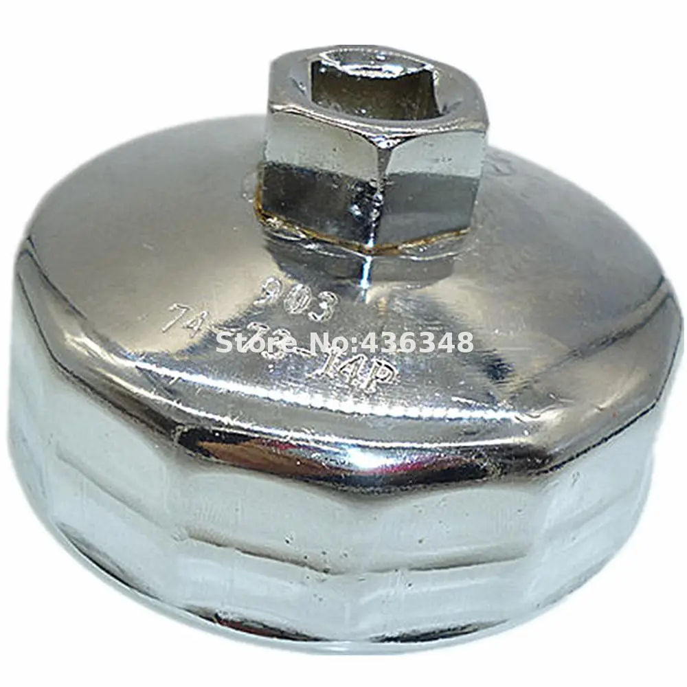 74mm 14 Flute Steel Oil Filter Wrench Socket Remover Tool 14 Tooth Oil Filter Cup Wrench Cup