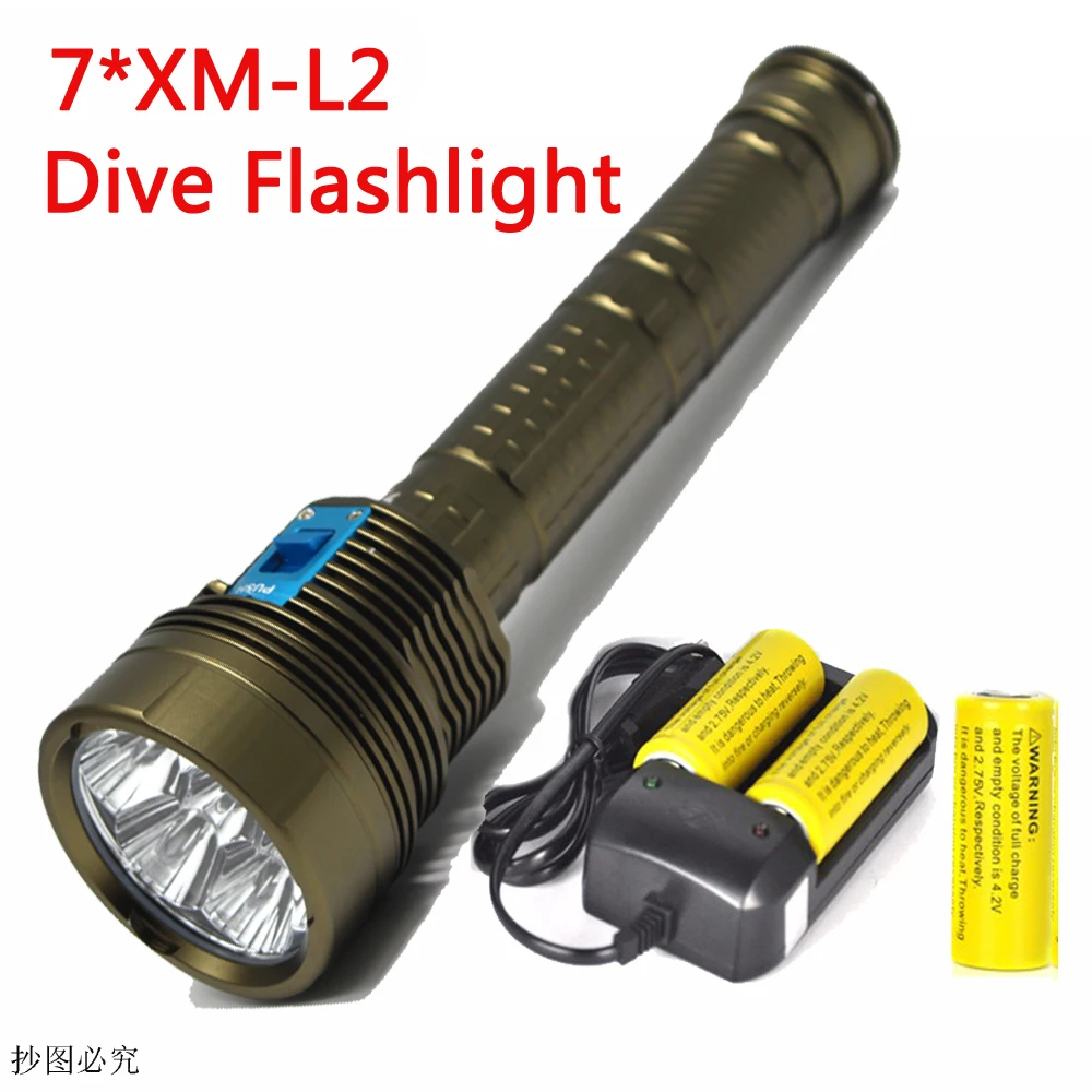 ФОТО new 14000 LM Underwater LED Diving Flashlight XM-7xL2 Diver Torch Light Defensive tactical Outdoor hunting camping lamp