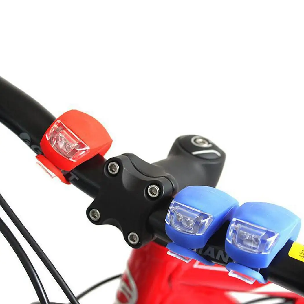 

Bicycle Front Light Silicone LED Head Front Rear Wheel Bike Light Waterproof Cycling With Battery Bicycle Accessories Bike Lamp