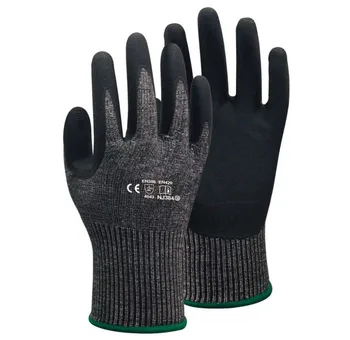 Anti cut resistant ANSI cut 4 work glove EN388 level 5 HPPE liner with micro foam nitrile coating working Safety Glove 40pairs