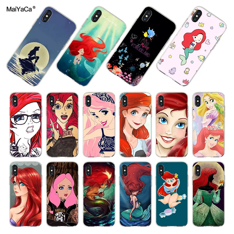 

MaiYaCa Ariel Little Mermaid Transparent Soft Phone Case Accessories Cover For iPhone X XS MAX XR 5s 6s 7 8plus 11pro max case