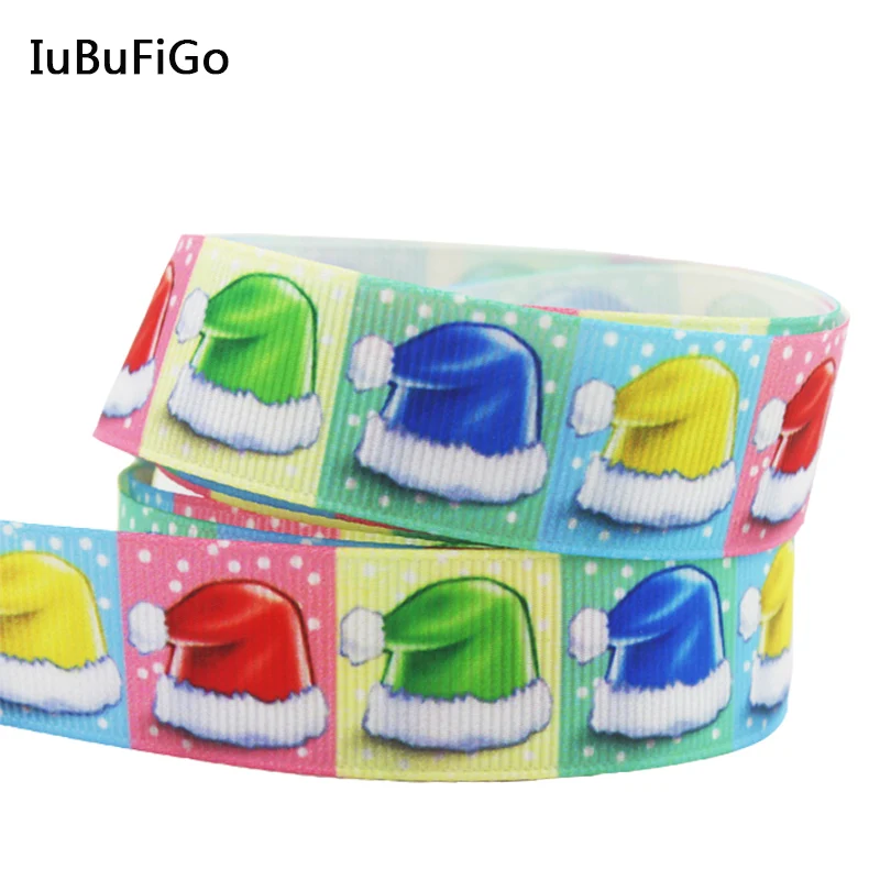 

[IuBuFigo] 10Y Christmas Hat Ribbon Santa Hat 7/8" Hair bows DIY handmade 22mm Red ribbons X-1729 Free shipping