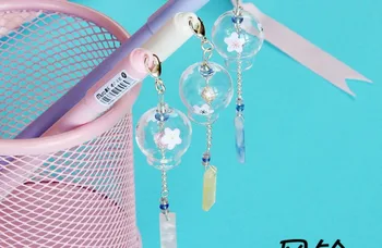 

creative Wind chime pendant gel pen cartoon stationery prize kawaii student pen office write sign pen black neutral pen 36pc/lot
