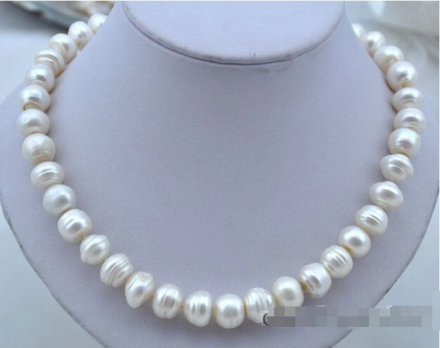 

fast17"13mm baroque white freshwater pearl necklace AAA