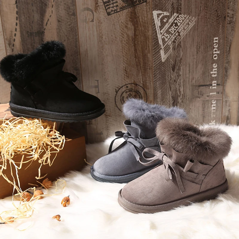 2018 New Brand Women Ankle Snow Boots Fur Boots Winter Warm Snow Shoes Round-toe Female Flock Leather Women Shoes 2018 New Brand Women Ankle Snow Boots Fur Boots Winter Warm Snow Shoes Round-toe Female Flock Leather Women Shoes