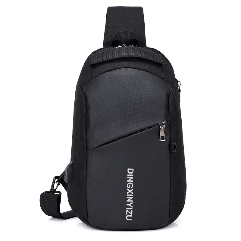

2019 Multifunction Chest Bag Crossbody Bags Men USB Charging Chest Pack Short Trip Messengers Water Repellent Shoulder Bag Male