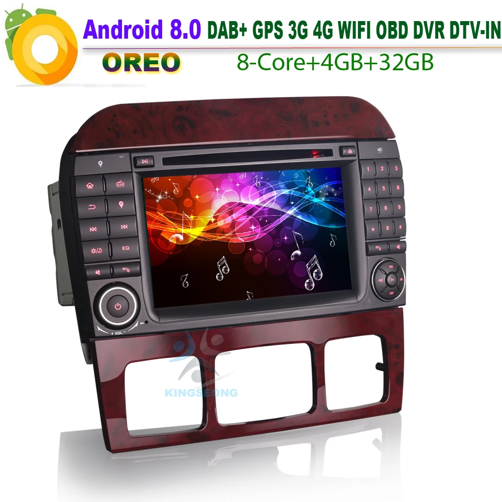 Android 8 0 автомобильный стерео GPS DAB + WiFi 3G радио RDS BT DVD USB SD CD Радио для Mercedes Benz S/CL Class W220