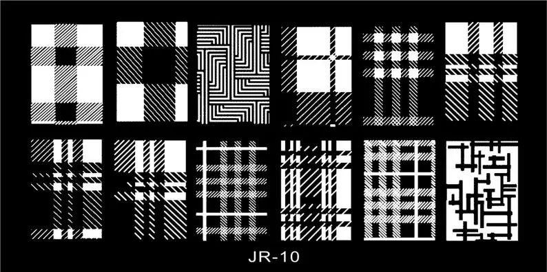 1x2018 дизайн ногтей шаблон 12*6 см металлический шаблон Konad Лак геометрические конструкции дизайн ногтей штамп изображения пластины трафарет JR01-30 - Цвет: JR10