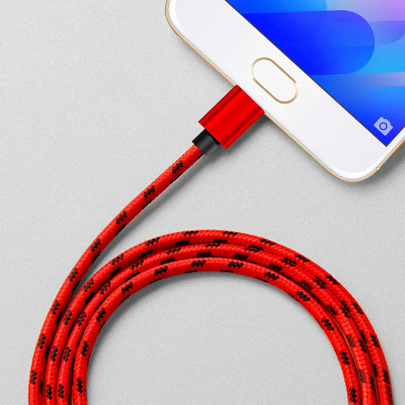 Нейлоновый Micro Зарядка через usb кабель для передачи данных samsung Galaxy S7 S6 huawei p10 Xiaomi