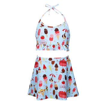 

BAOHULU Kids Backless Swimsuit Bikini Girls Summer Cartoon Swimming Dress for Girl Children 2pcs Swimwear Bathing Suit Tankini