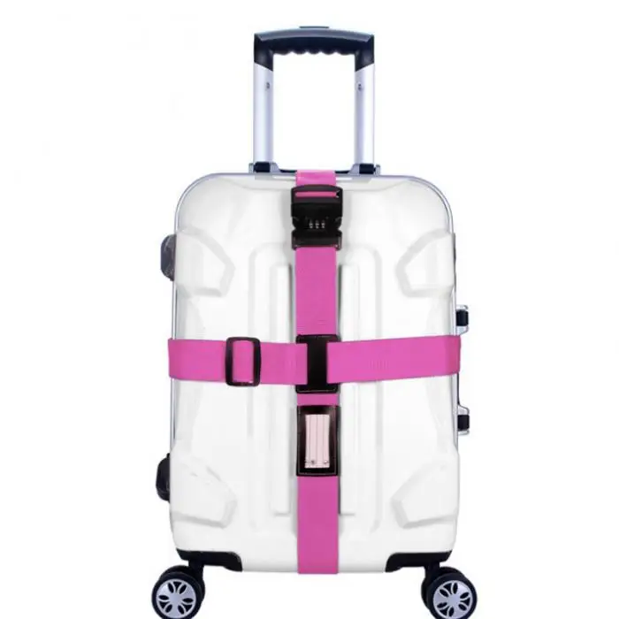 Багажный ремень поперечный ремень упаковка Регулируемый Дорожный чемодан нейлон 3 цифры Пароль замок Пряжка MSJ99