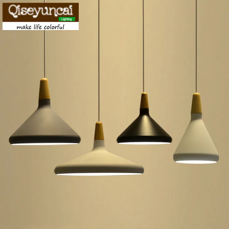 

Qiseyuncai Nordic minimalist style aluminum chandelier restaurant bar kitchen fashion designers creative wood lamps