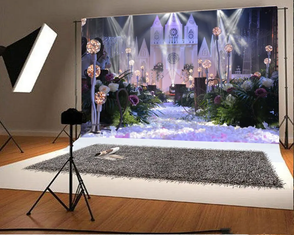 

Photography Backdrop European Castle Delicate Ball Lamp Artistic Scenery Backdrops Party Studio