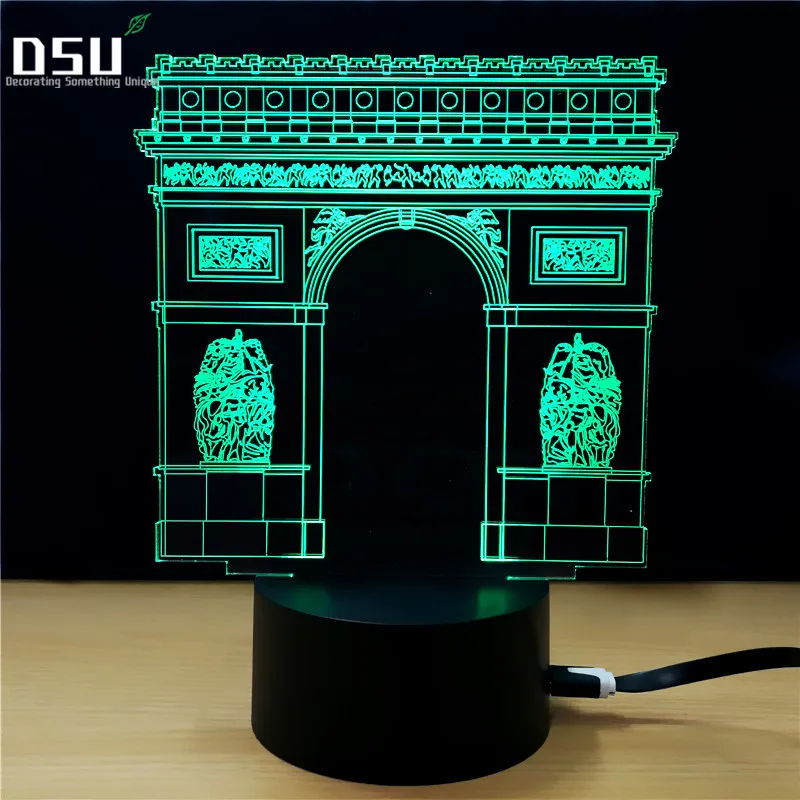 

Triumphal Arch 3D Lamp 7 Color LED Night Lamps For Kids Touch Led Usb Table Lampara Lampe Baby Sleeping Nightlight