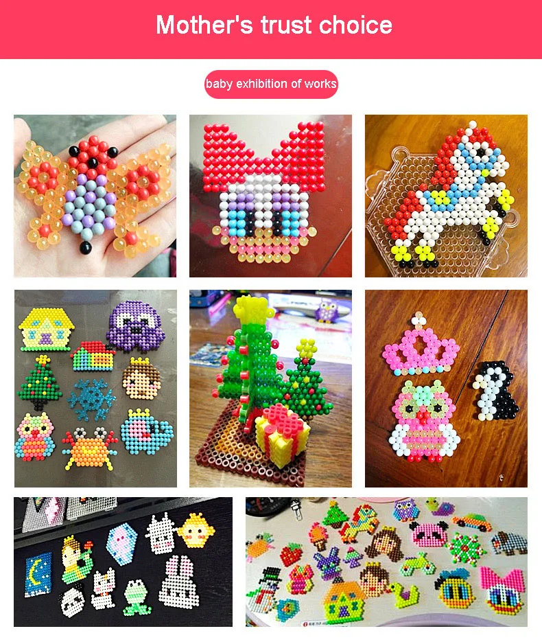 1 компл. волшебные бусины DIY паззлы для детей красочный водяной туман perler бусины 3d головоломка 1000 шт. pieducational монтессори игрушка