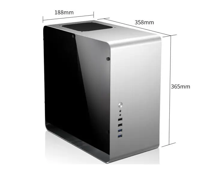 JONSBO UMX3 алюминиевое шасси MATX маленькое Шасси для HTPC - Цвет: Silver side through