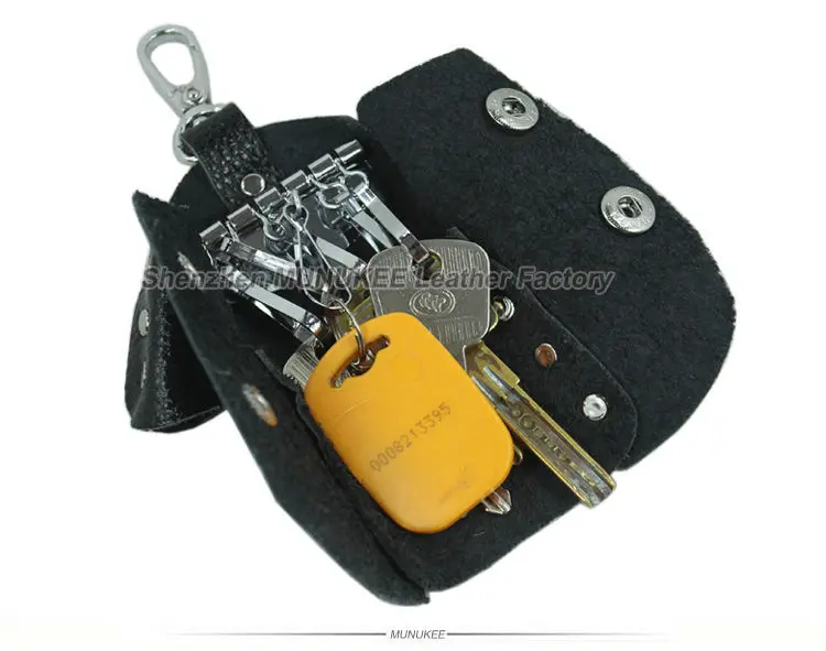 Модный женский брелок из натуральной кожи, кожаный кошелек для ключей для мужчин, чехол для ключей, черная сумка для ключей, MC-802