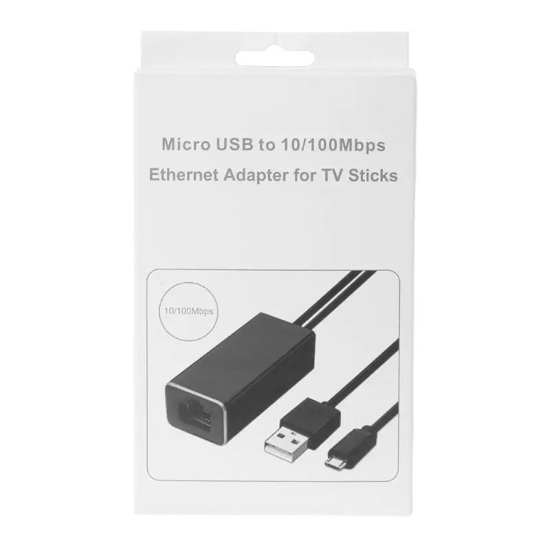 Fire TV Stick HD 480 Mbps Micro USB2.0 to RJ45 Ethernet Adapter 10/100 Mbps for New Fire TV/Google Home/Chromecast Ultra Audio A