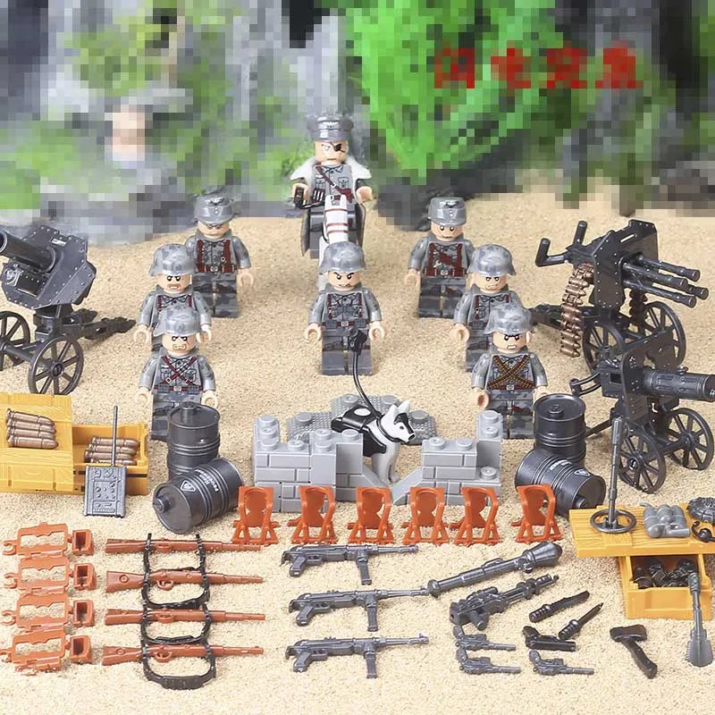 Военная серия строительный игрушечный конструктор для детей городской спецназ полицейское оружие обойма армия WW2 Совместимо с игрушечное оружие - Цвет: 9