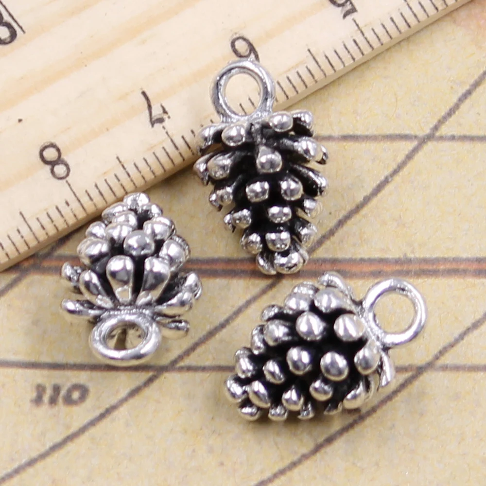 10 шт. подвески в виде сосны 19x12x11 мм|tibetan silver plated|pine cone charmpine charm |