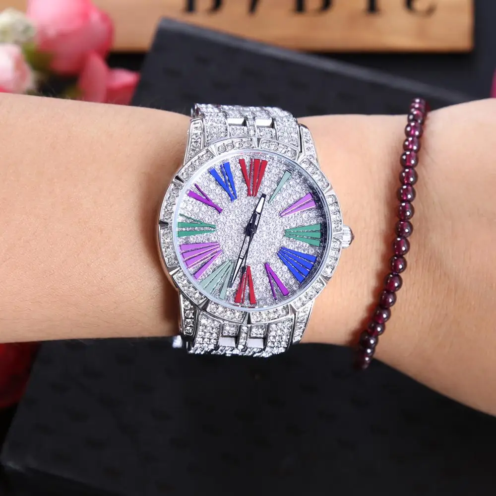 

women's watches silver Diamond Quartz Watch montre femme water resistant Clock Wristwatch Fashion strass horloges dames
