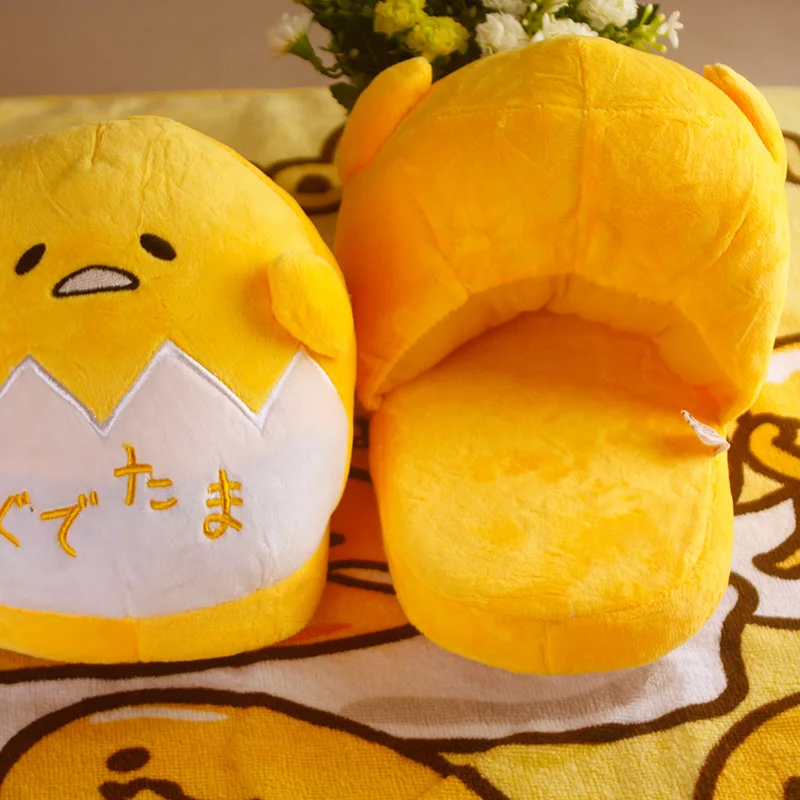 IVYYE Gudetama/тапочки с героями мультфильмов; зимние теплые шлепанцы; домашняя обувь с куклами; Мягкие плюшевые игрушки; милые тапочки; рождественские подарки в стиле унисекс