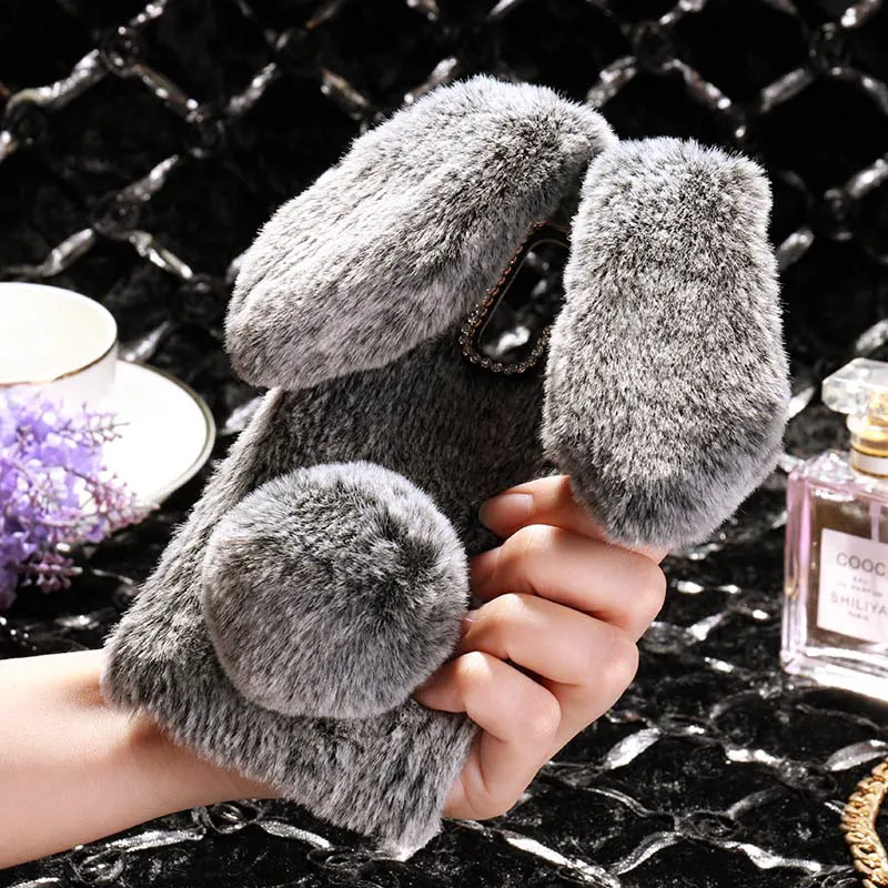 

Rabbit Bunny Fur Case Hair Soft Cover for Samsung Galaxy J6 J4 A50 A70 A80 A40 J2 PRO 2018 J7 NEO Duo Plus max Grand prime pro