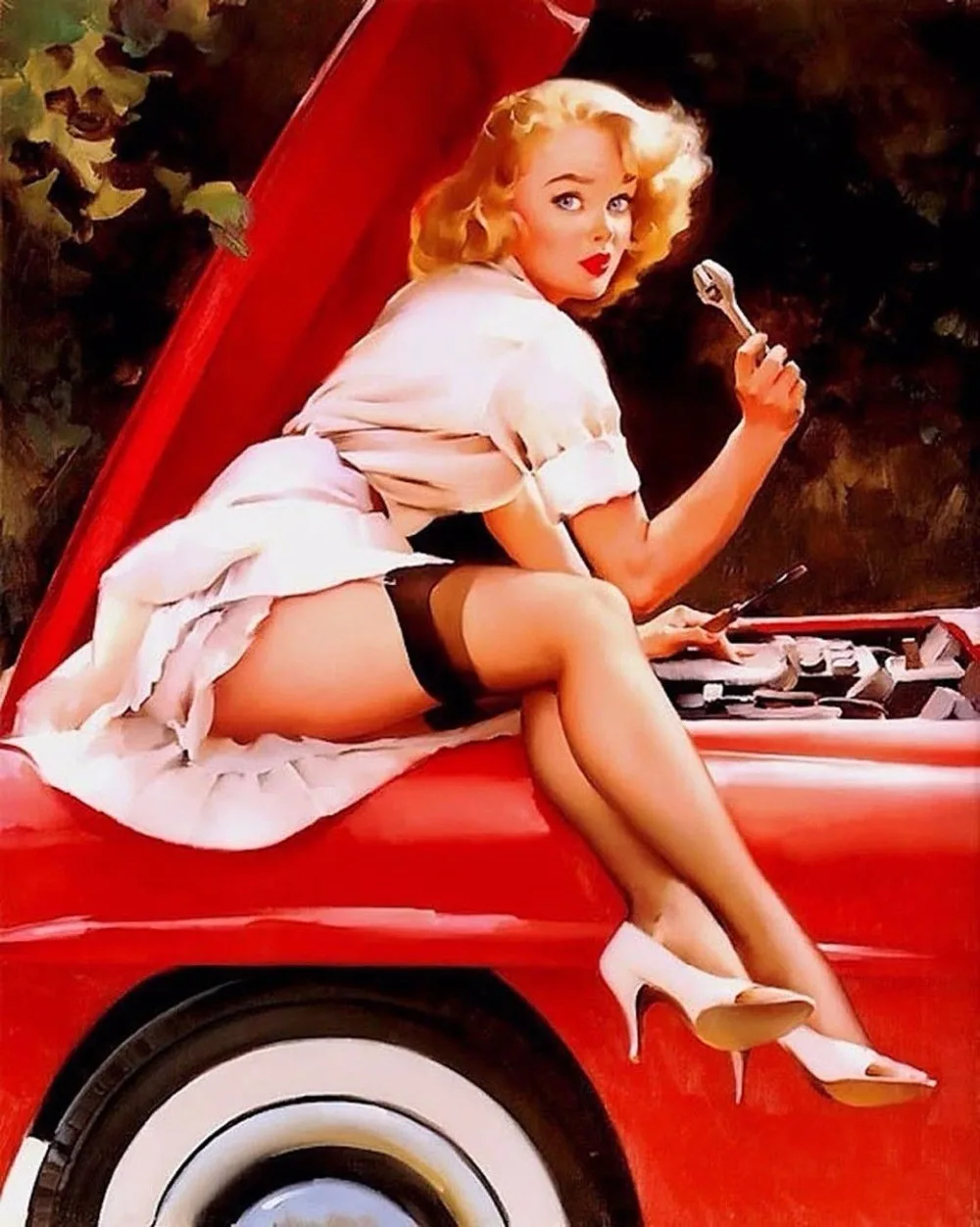 

Vintage Gil Elvgren Pinup Girl Classic Silk Poster Art Bedroom Decoration 2343