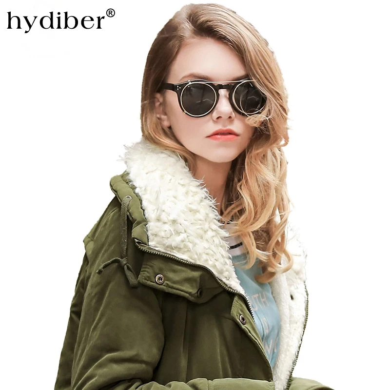 HYDIBER 2018 Новое поступление облегающее Женское пальто из овечьей шерсти с