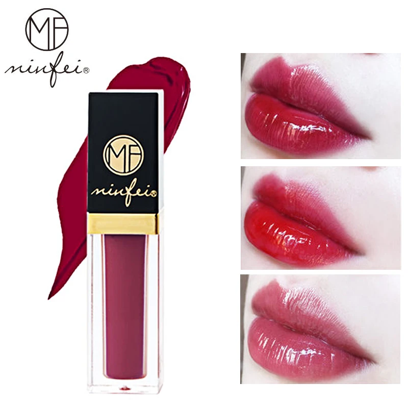 

New 2018 Makeup Set Lipgloss Women Waterproof Lip Gloss Paint Tattoo Pigment Liquid Dark Purple Red Glossy Lip Gloss Lipstick