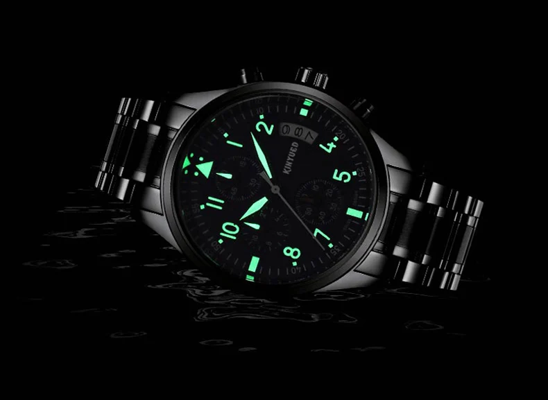 KINYUED Men Business Watch Luxury Top Brand Quartz Chronograph Waterproof Calendar Mens Watches Luminous Hands Relogio Masculino (7)