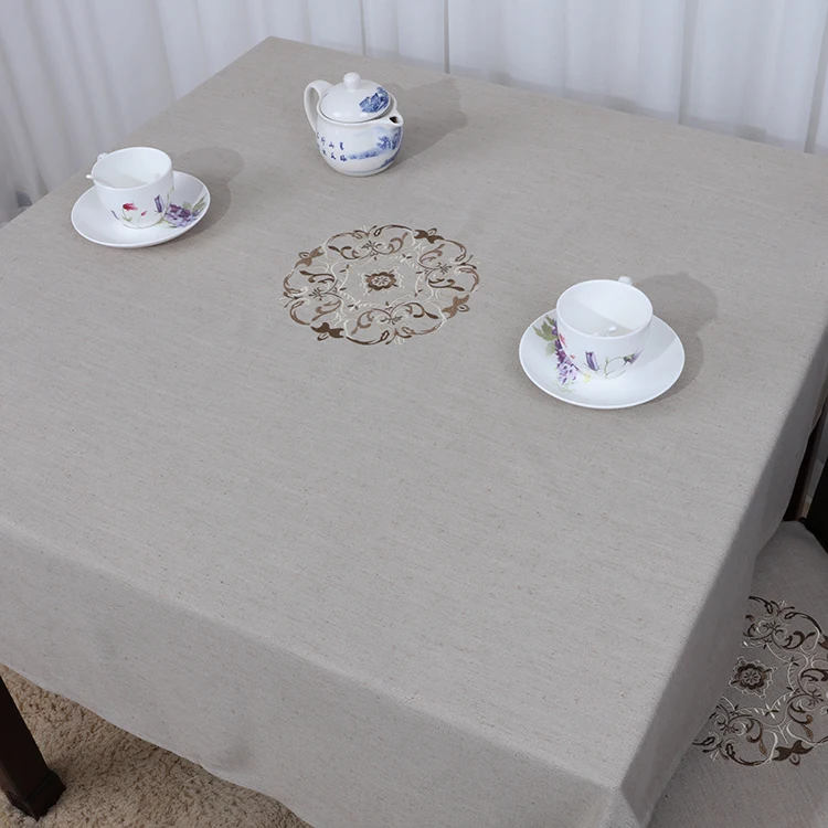 

New Pastoral Fine Embroidered Table Cloth High End Dining Table Protective Mats Luxury Tea Table Cloth Linen Fabric Table Cover
