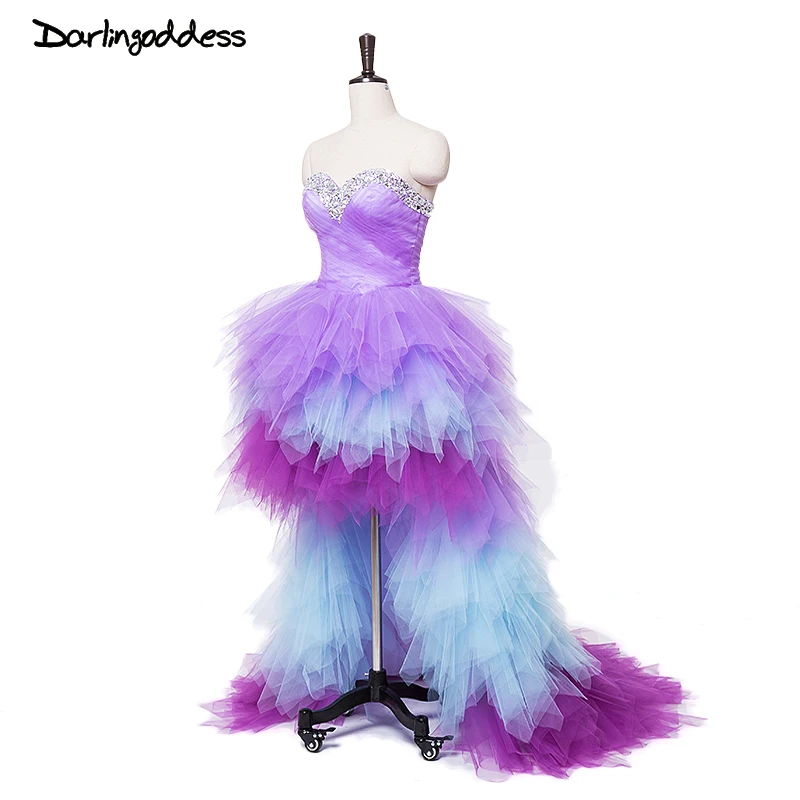 

2017 Ombre Cheap Wedding Dresses Purple Sexy Women Short Front Long Back Plus Size Wedding Dress Made In China vestidos de novia