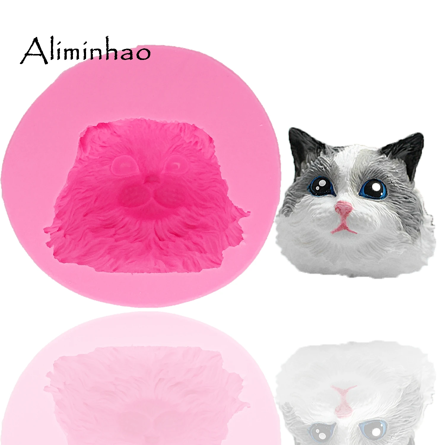 B1296 3D Cat head DIY Resin Clay Soap Mold fondant silicone mold cake decorating tools chocolate gumpaste baking bakeware | Дом и сад