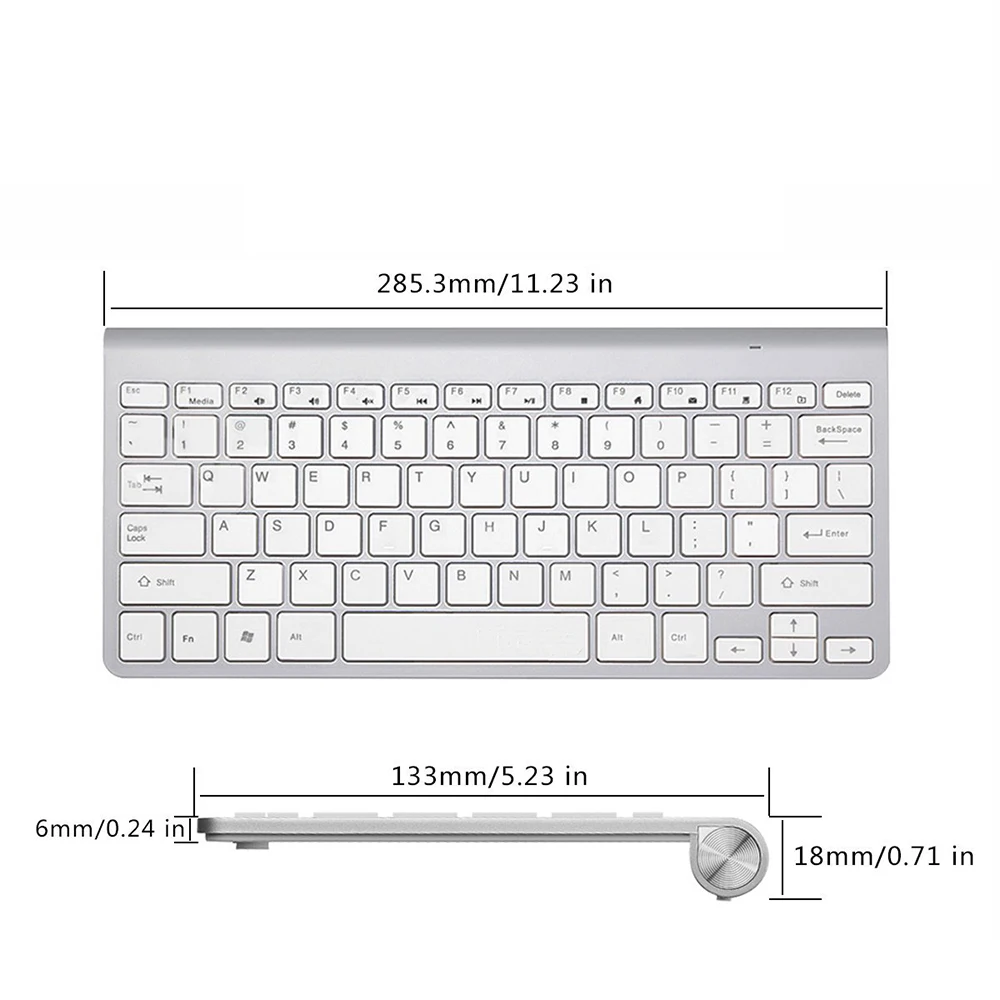 Zienstar ультра тонкая 2,4 ГГц Беспроводная клавиатура для Macbook/PC компьютера/ноутбука/Smart tv с usb-приемником, английский/Fr/Испанский/Ru