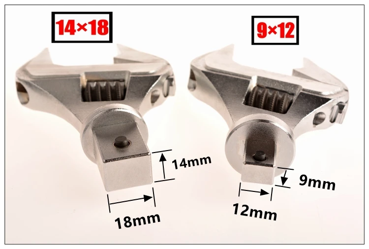 MXITA Регулируемая вставка Концевая головка крутящий момент гаечный ключ сменный крутящий момент Ручной гаечный ключ 9X12 14X18