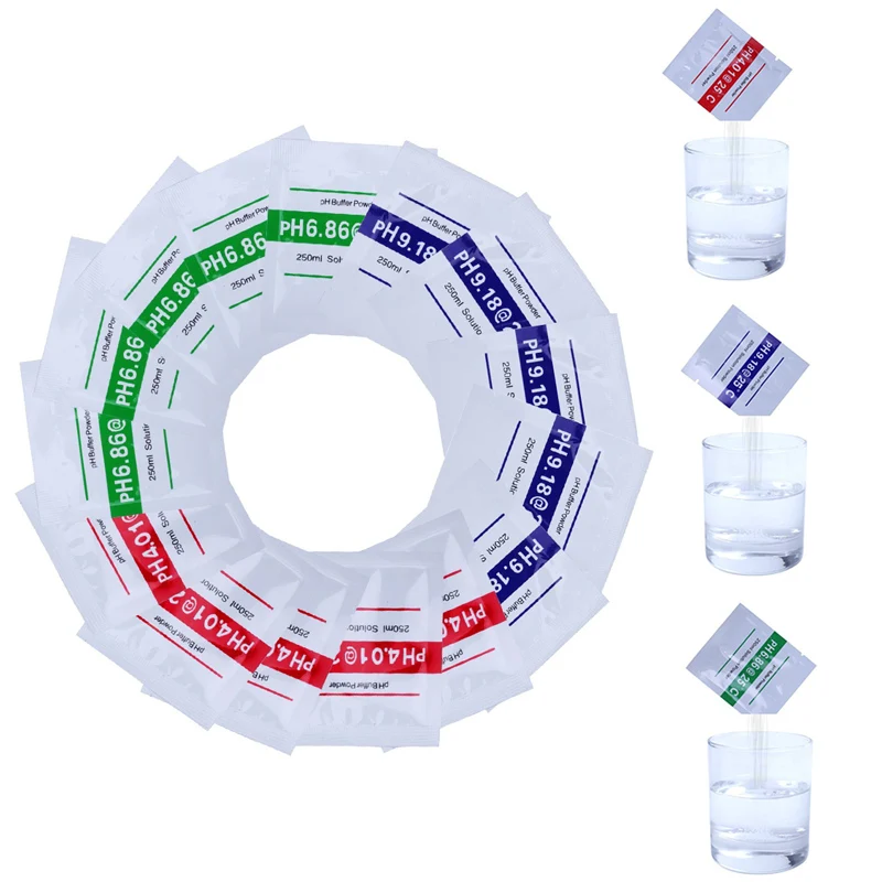 15 шт. PH метр буферный раствор порошок для точного легкого PH порошок для калибровки 6,86 4,01 9,18- M25