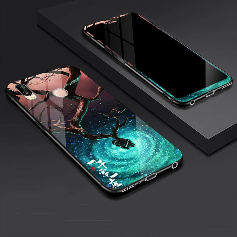 Роскошный чехол из закаленного стекла для Xiaomi Mi 8 A2 Redmi 6 6A S2 задняя крышка с
