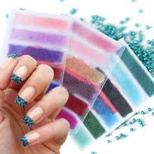 1 упаковка мини-икра бусины 3D Амулеты Стразы микро Крошечный Дизайн ногтей украшения смешанный цветной Блеск Гвозди аксессуары JI706