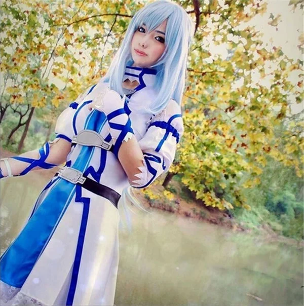 Новый аниме Sword Art Online SAO ALfheim Kawaii Yuuki Asuna Униформа белый и синий костюм феи наряды| |