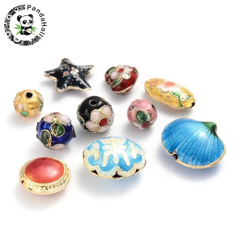 

Handmade Cloisonne Beads Mix, Assorted Colors, about 3~20mm wide, 6~25mm long, hole: 1~2mm