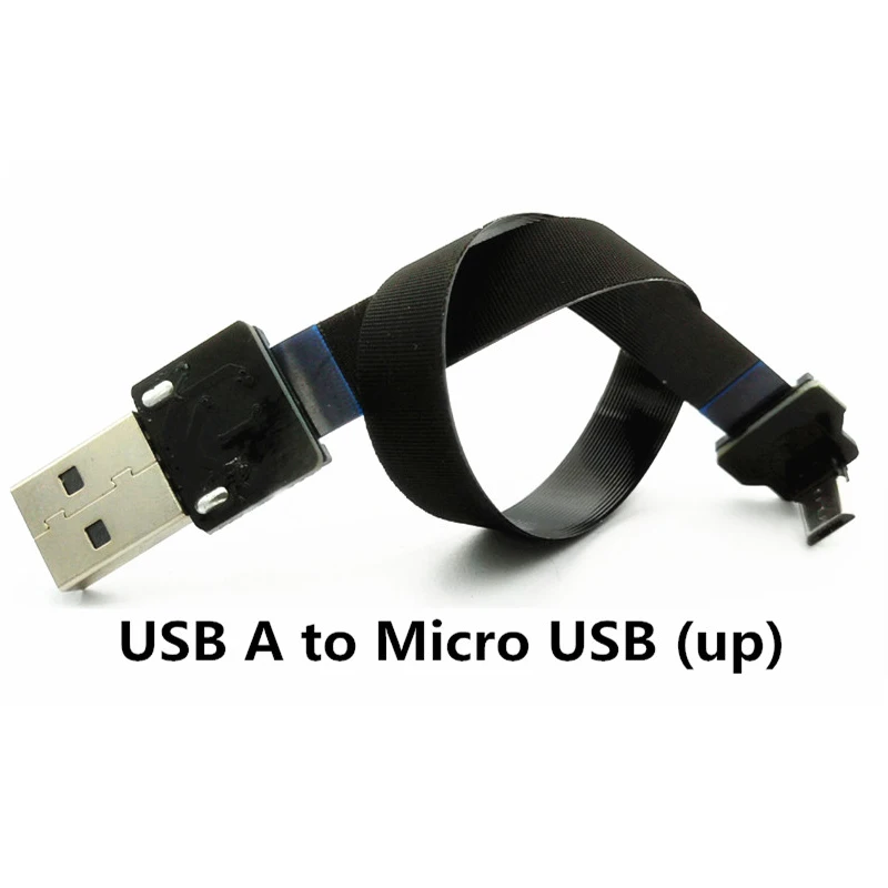 40 см/50 см/60 см ультра тонкий плоский ленточный кабель usb Стандартный типа к мужчине Micro вверх под углом идеально подходит для ПК Камера